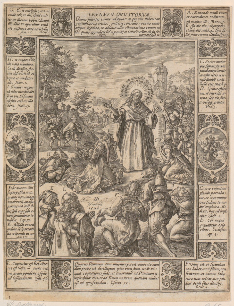 Levamen Onustrorum, feuille 1 de la série « Allégories de la foi chrétienne » - Hendrick Goltzius