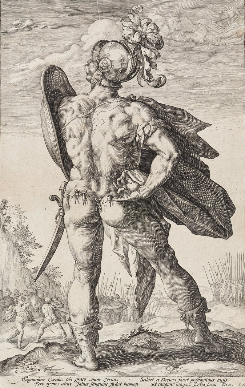 Marcus Valerius Corvus (Héros romains, planche 6) - Hendrick Goltzius