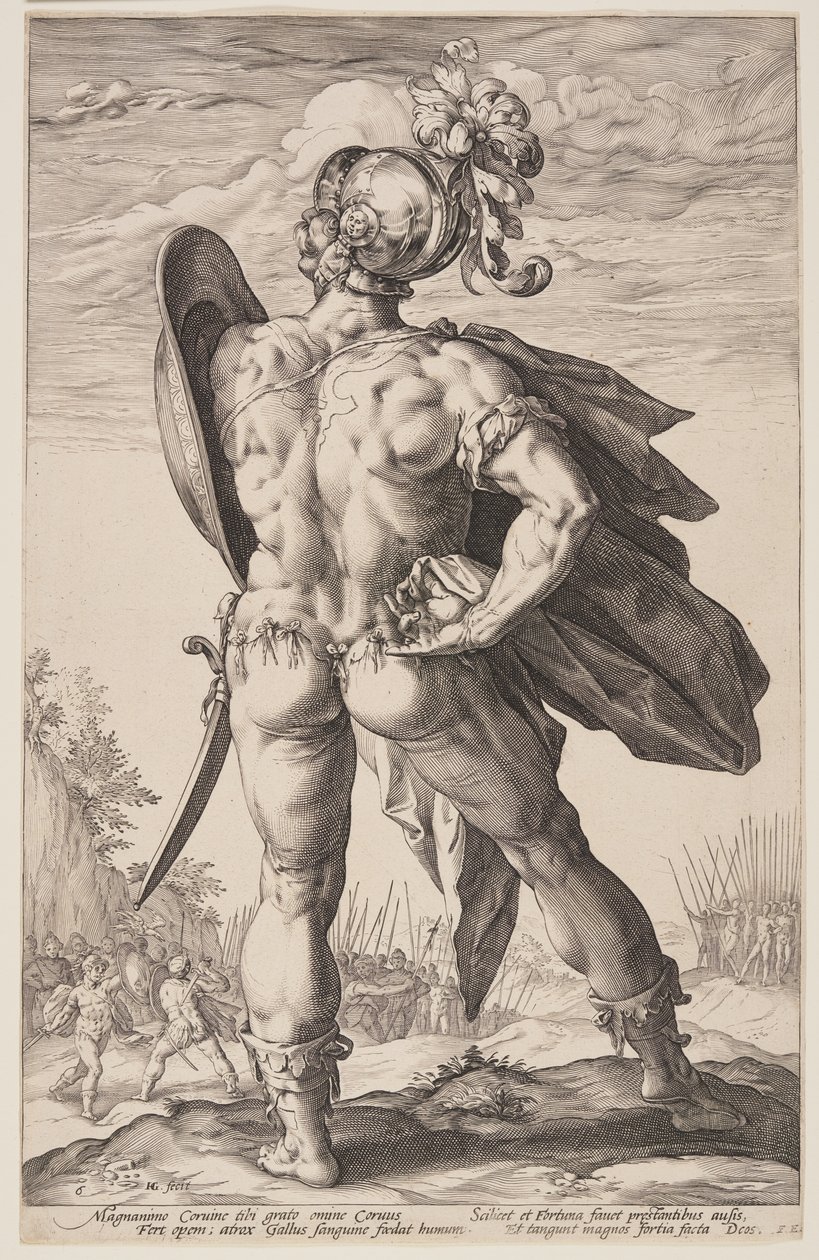 Marcus Valerius Corvus, extrait des Héros romains - Hendrick Goltzius