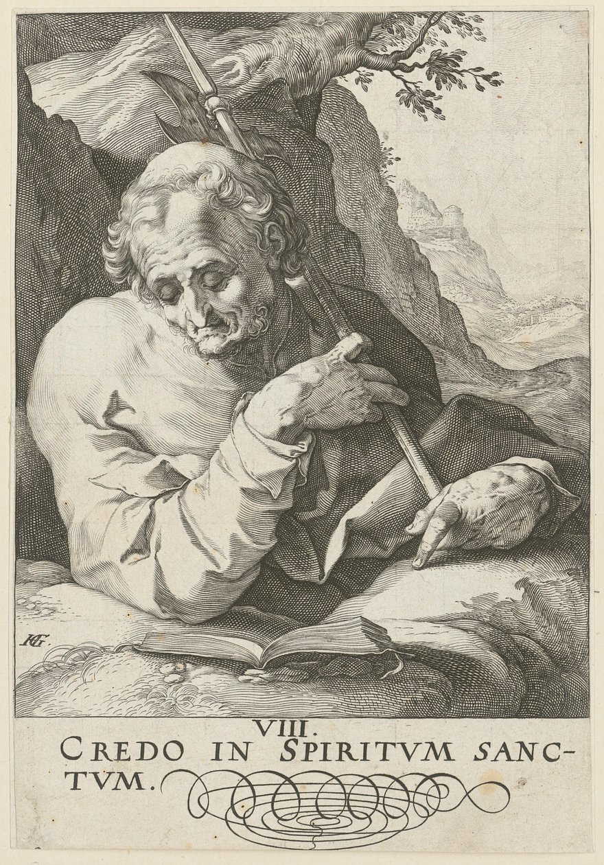 Matthieu, planche 9 de la série «Le Christ, les douze apôtres et Paul» - Hendrick Goltzius