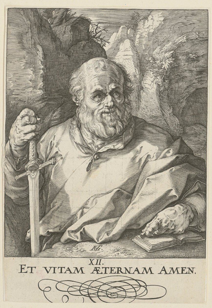 Matthias, feuille 13 de la série « Le Christ, les douze apôtres et Paul » - Hendrick Goltzius