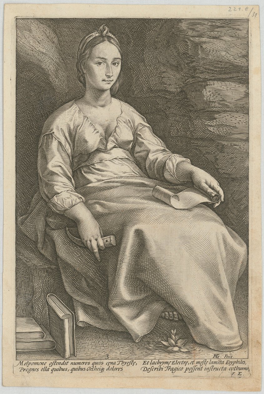 Mélpomène, feuille n° 3 de la série « Les neuf Muses » - Hendrick Goltzius