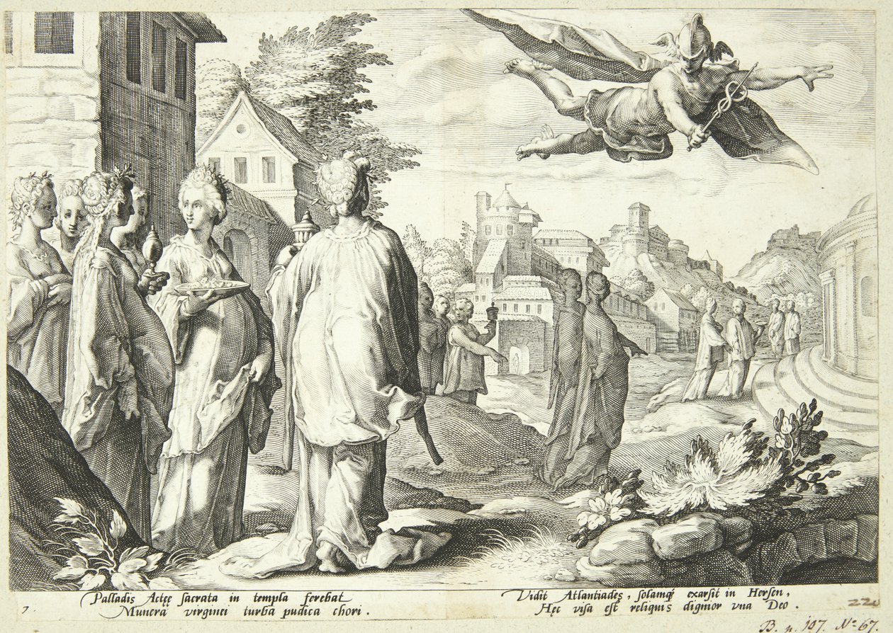 Mercure tombe amoureux de Herse - Hendrick Goltzius