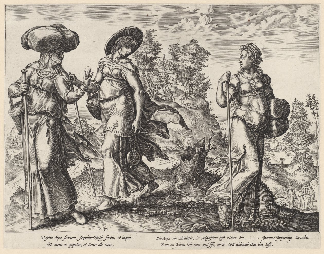 Orpa quitte Naomi et Ruth - Hendrick Goltzius