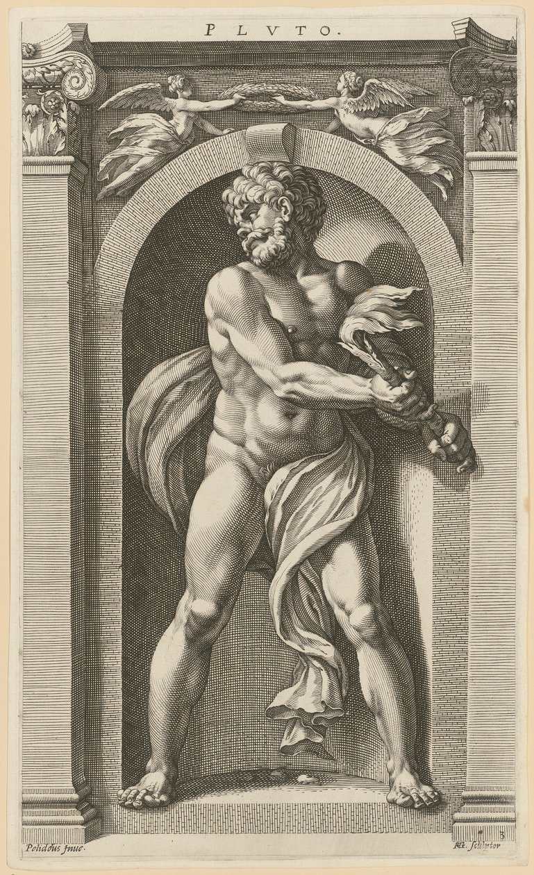 Pluton, feuille 3 de la série « Huit divinités antiques » - Hendrick Goltzius