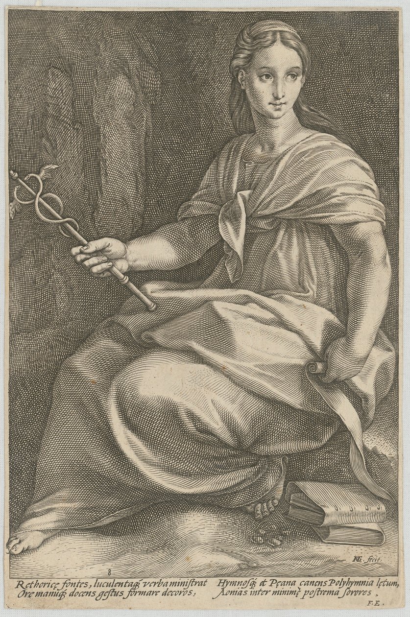 Polymnie, planche 8 de la série «Neuf Muses» - Hendrick Goltzius