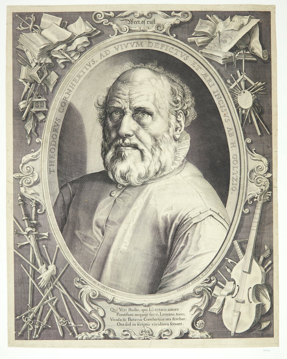 Portrait de Dirck Volkertsz Coornhert - Hendrick Goltzius
