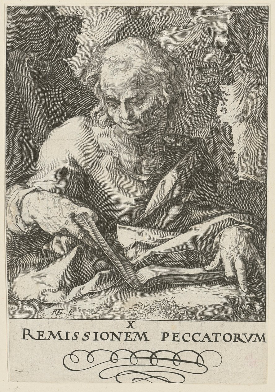 Simon, feuille 11 de la série « Le Christ, les douze apôtres et Paul » - Hendrick Goltzius