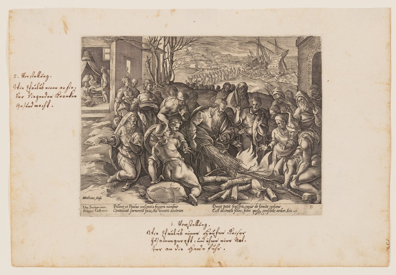 Saint Paul mordu par la vipère, extrait des Actes des Apôtres (Acta Apostolorum) - Hendrick Goltzius