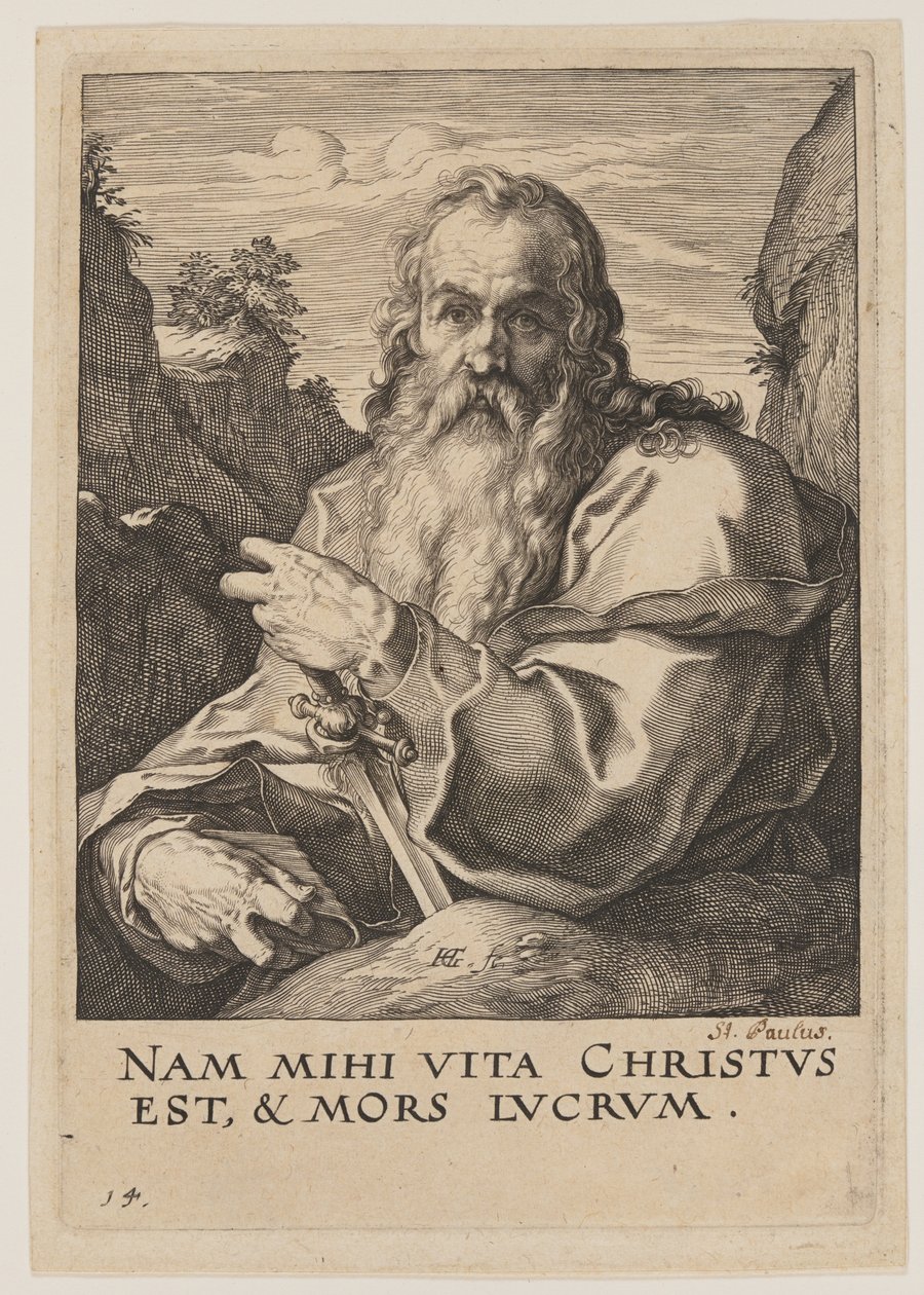 St Paul, du Christ, des Apôtres et de St Paul avec le Credo - Hendrick Goltzius