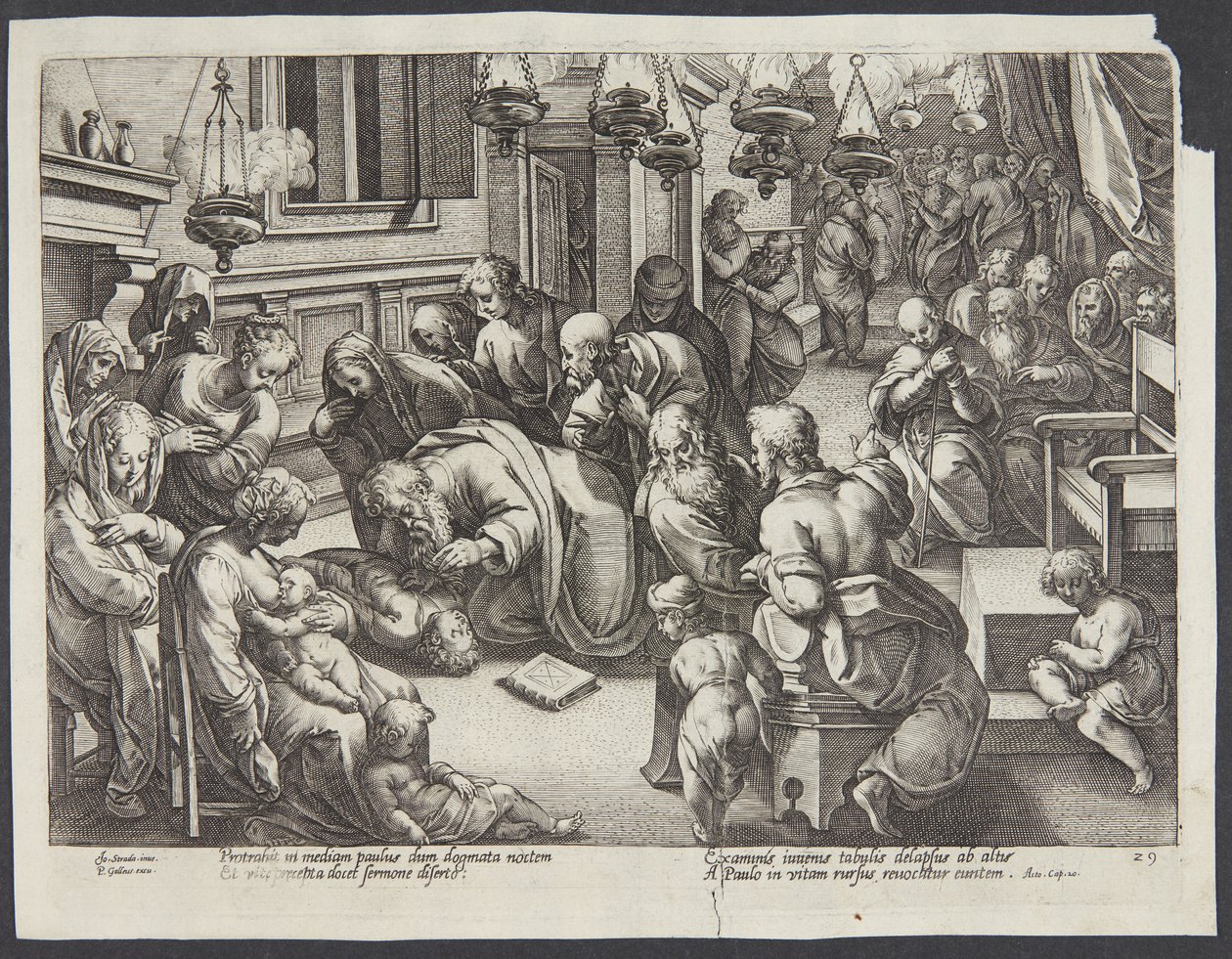 Saint Paul ressuscitant Eutychus - Hendrick Goltzius