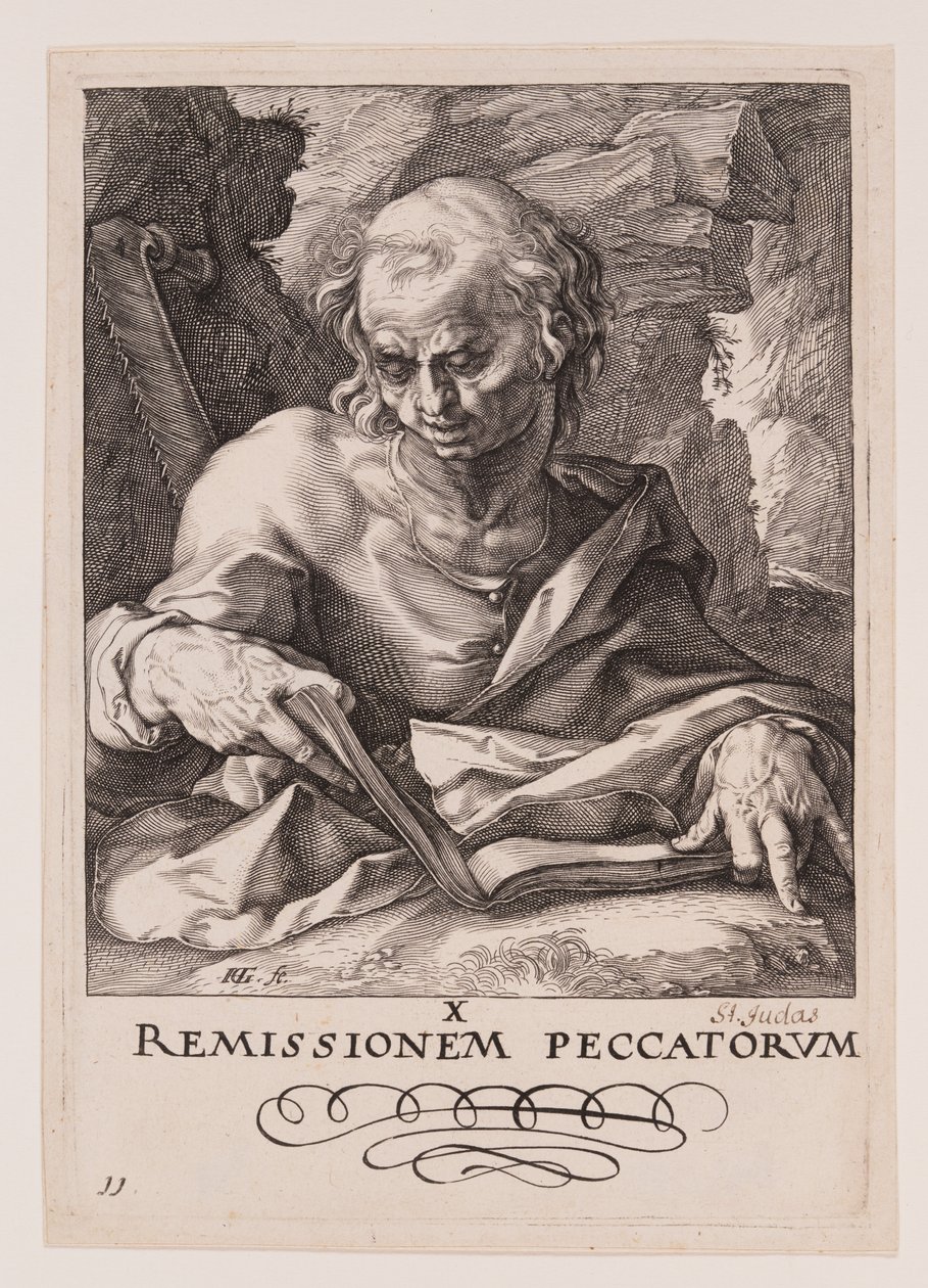 Saint Simon, du Christ, des Apôtres et de Saint Paul avec le Credo - Hendrick Goltzius