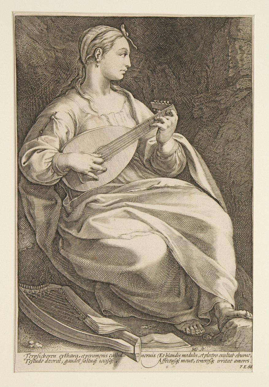 Terpsichore, planche 5 de la série Les Neuf Muses - Hendrick Goltzius