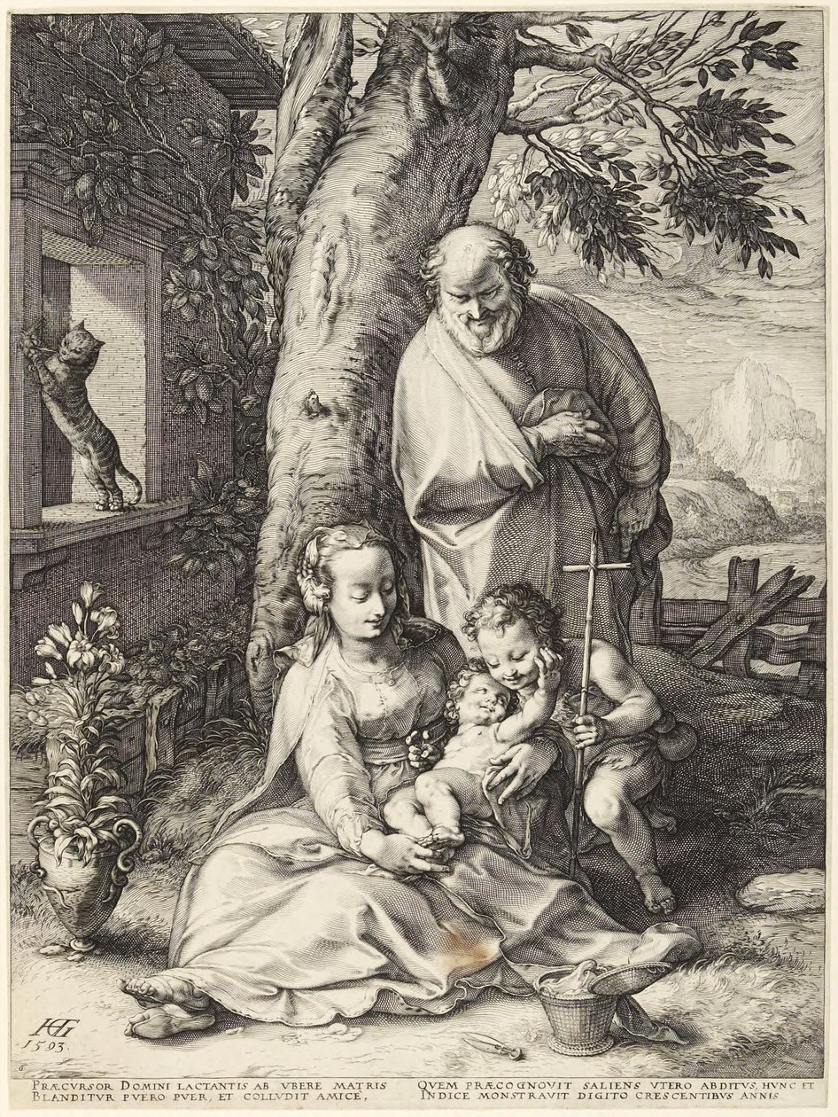 La Sainte Famille avec le petit Jean-Baptiste - Hendrick Goltzius