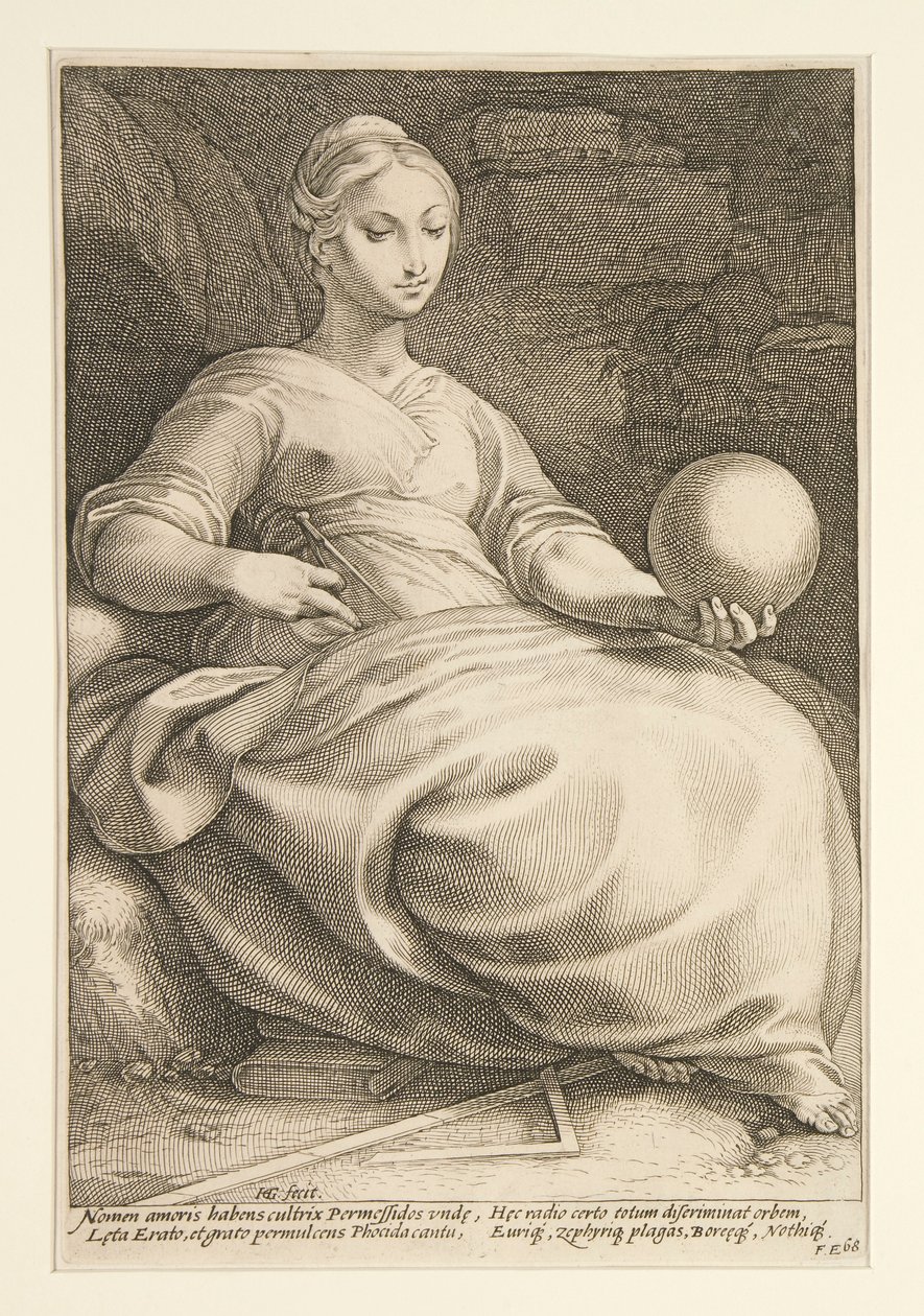 Les Neuf Muses: Erato, #7 dans une série de 9 - Hendrick Goltzius