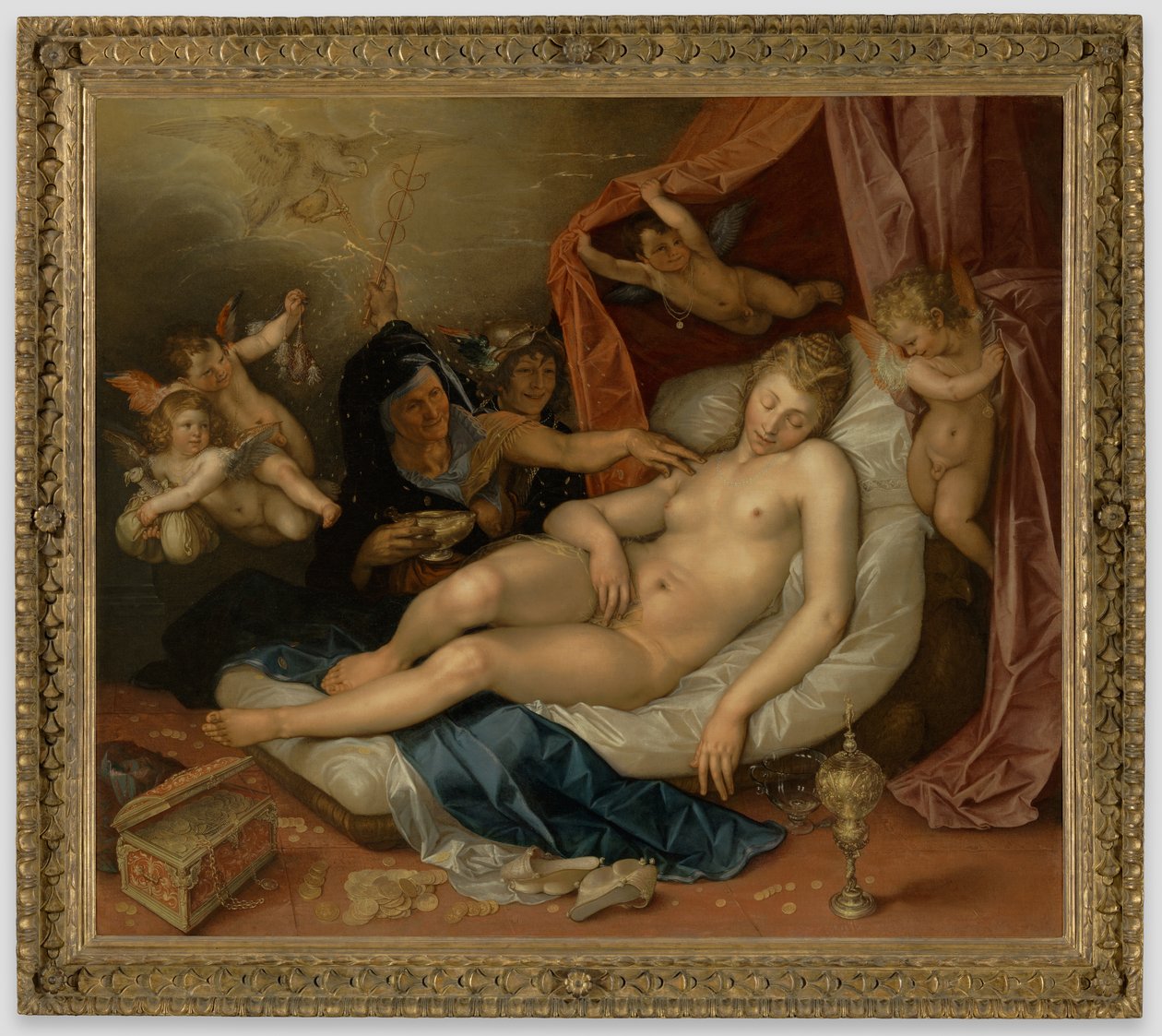 Danaé endormie préparée pour Jupiter - Hendrick Goltzius