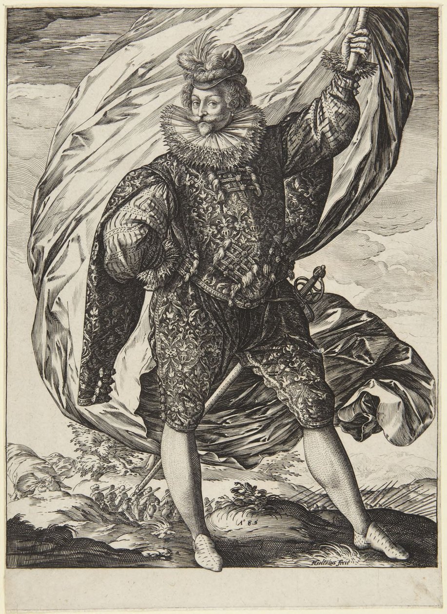Le porte-drapeau, tourné vers la droite - Hendrick Goltzius