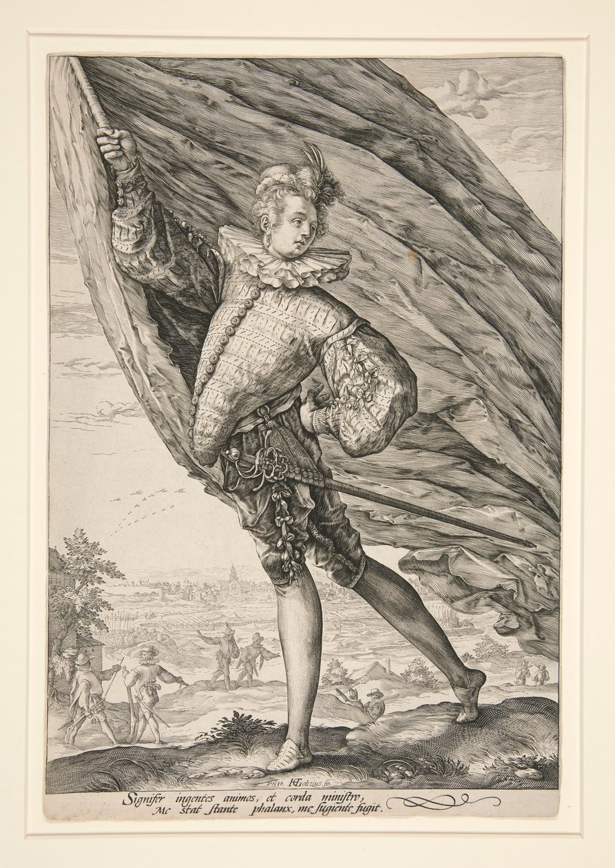 Le Porte-étendard, tourné à gauche - Hendrick Goltzius