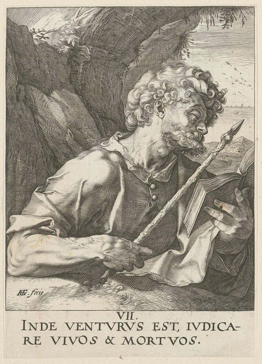 Thomas, planche 8 de la série « Le Christ, les douze apôtres et Paul » - Hendrick Goltzius