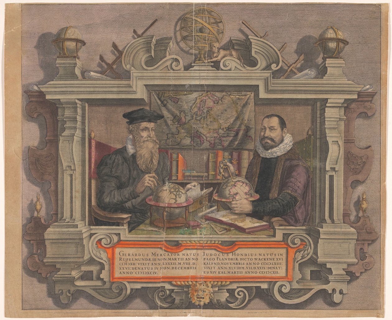 Portrait de Jodocus Hondius et Gerard Mercator - Hendrick Hondius (rejected attribution)