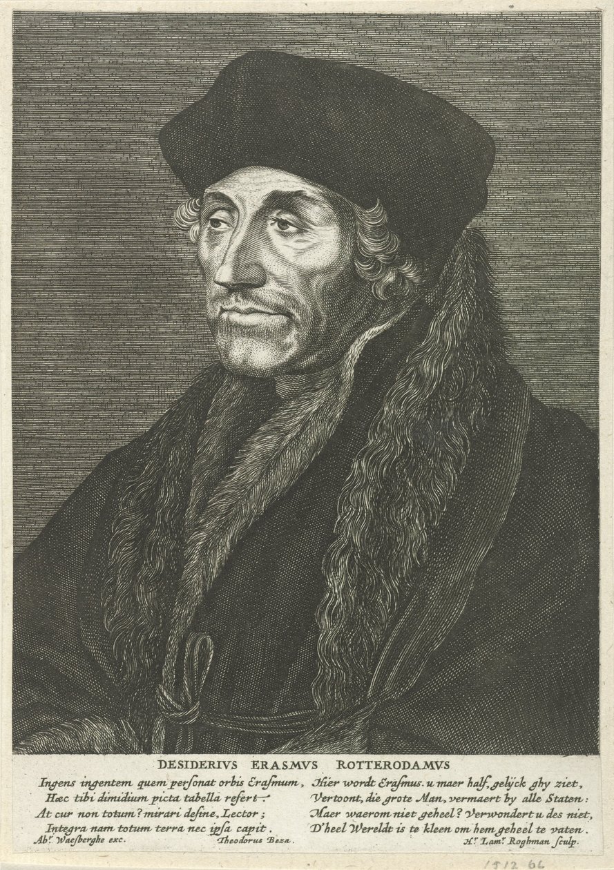 Portrait de Desiderius Erasmus - Hendrick Lambertsz. Roghman