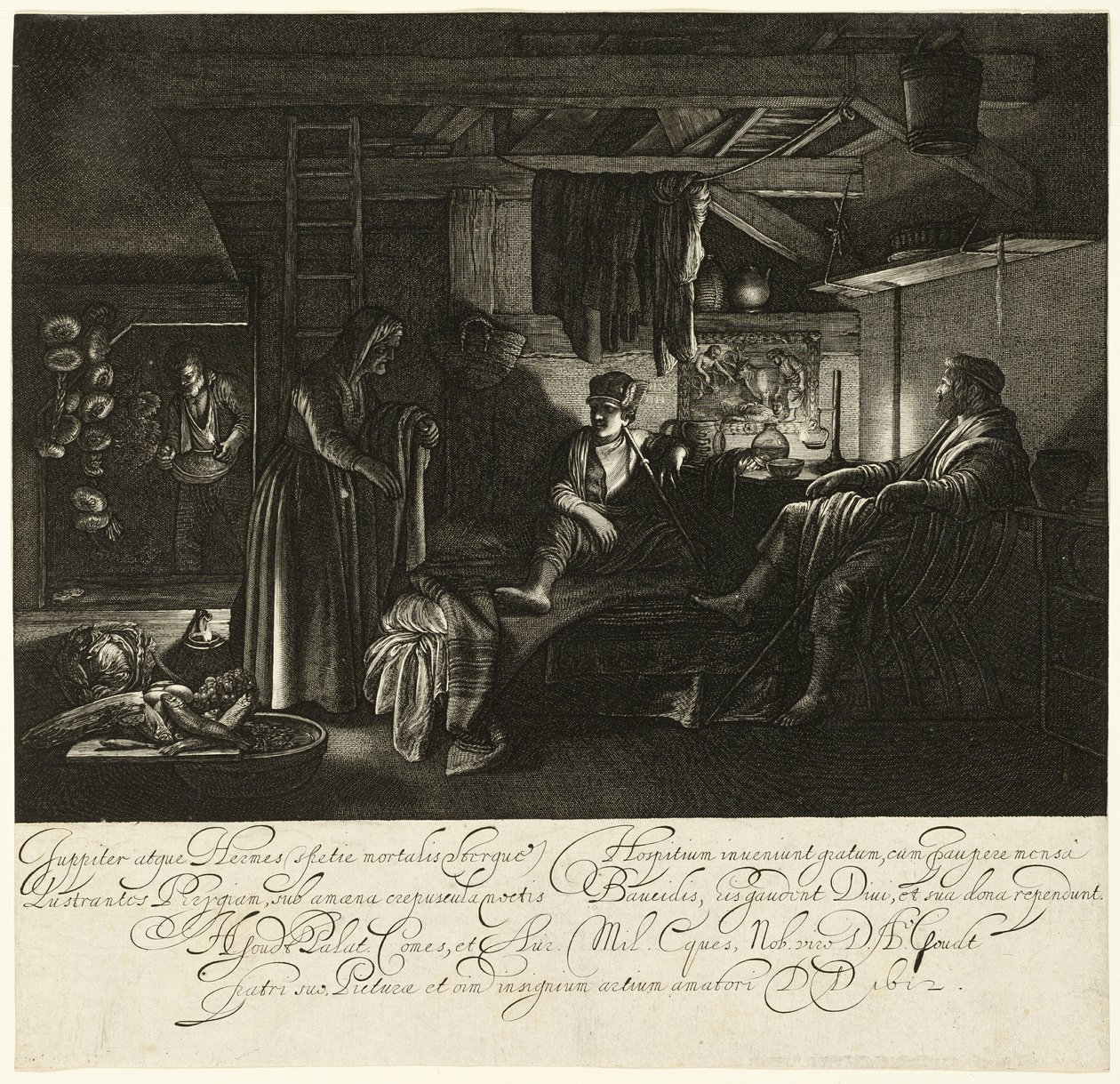 Jupiter et Mercure dans la maison de Philémon et Baucis - Hendrick von Goudt