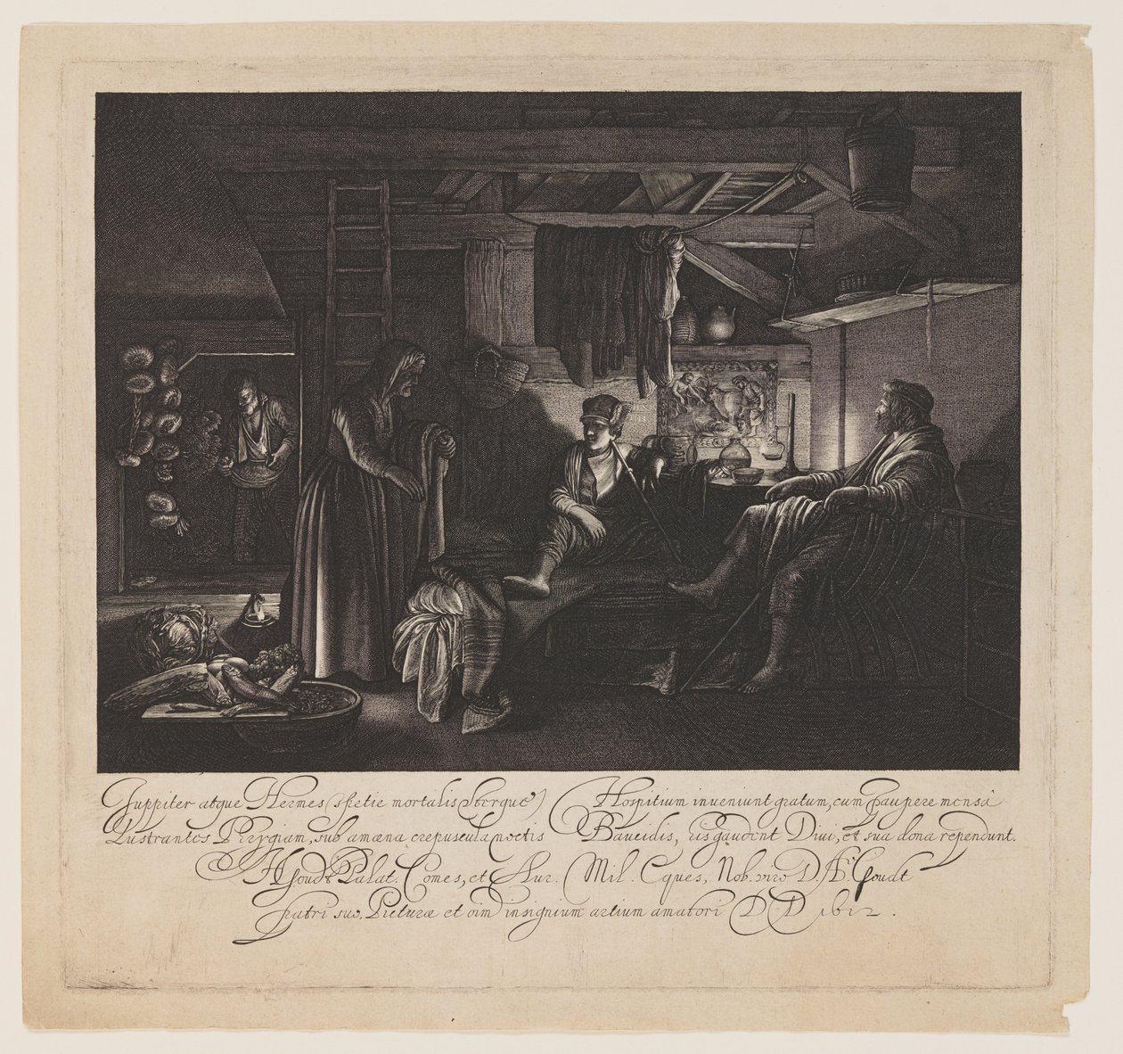 Jupiter et Mercure dans la maison de Philémon et Baucis - Hendrick von Goudt