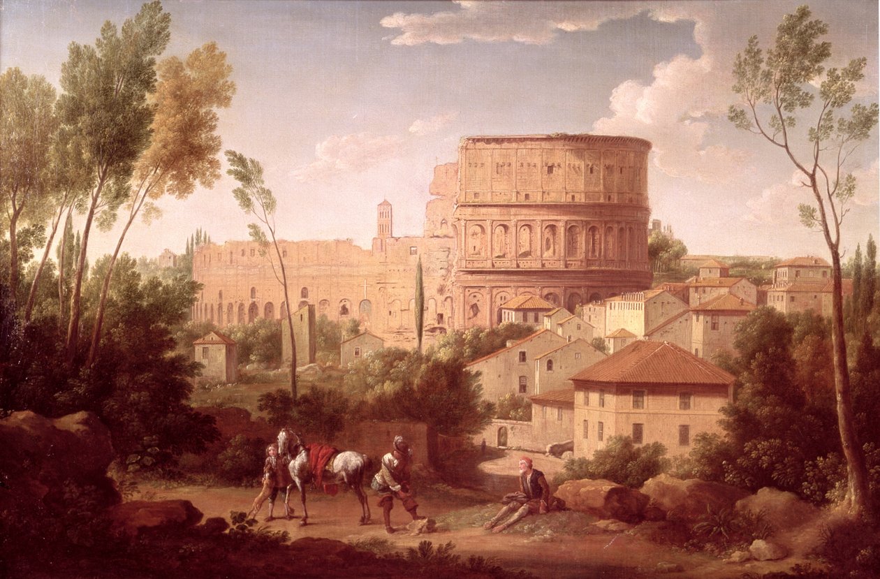 Vue du Colisée avec un voyageur, 1731 - Hendrik van Lint