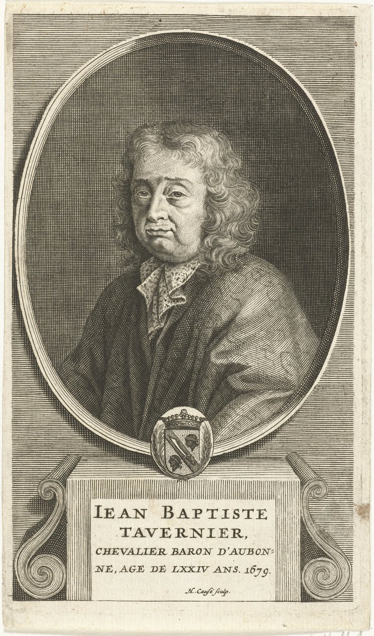 Portrait de Jean-Baptiste Tavernier (1605-1699), vers 1680 (gravure) - Hendrik (Henricus) (1648-99) Causé