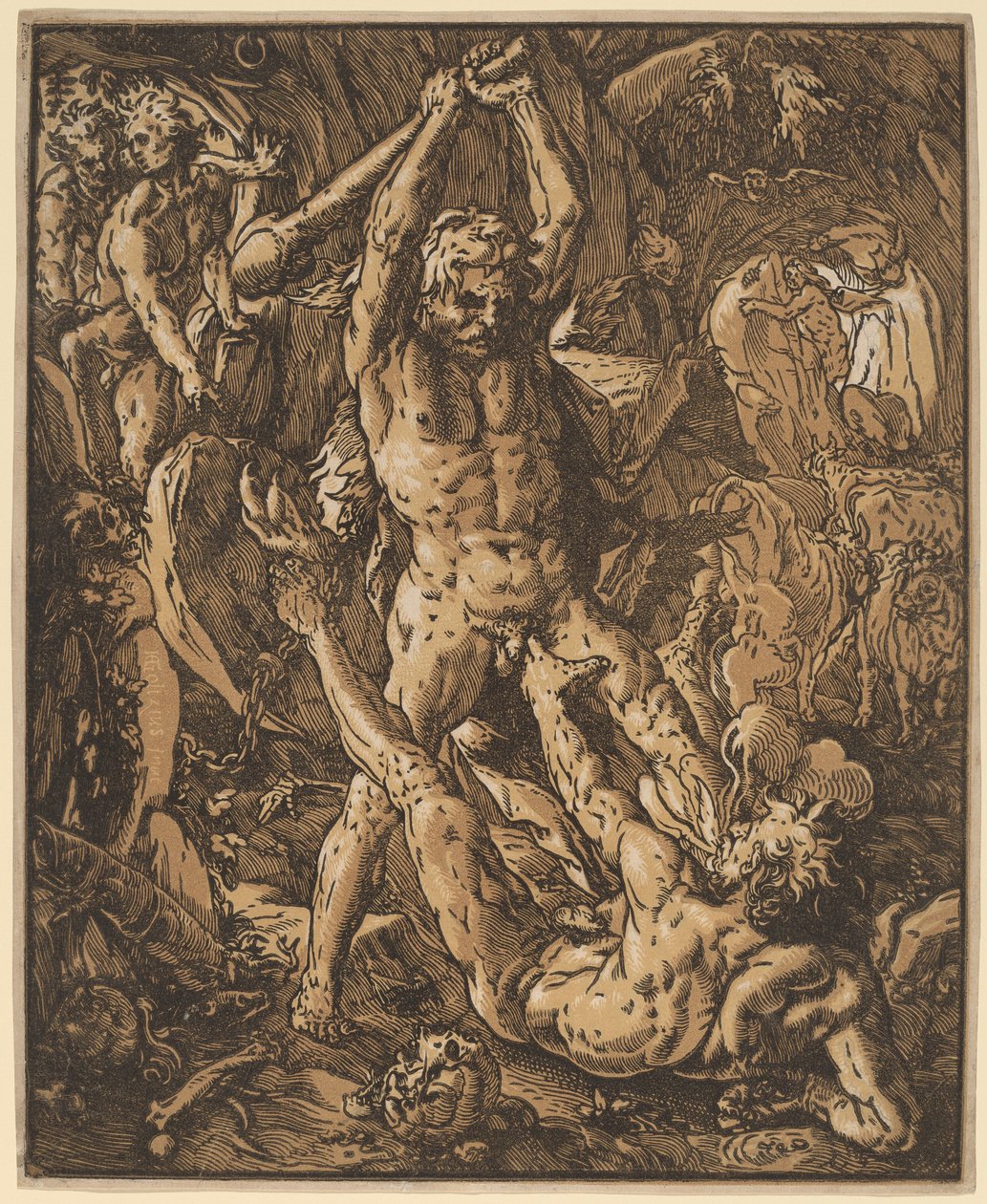Hercule tuant Cacus - Hendrik Goltzius