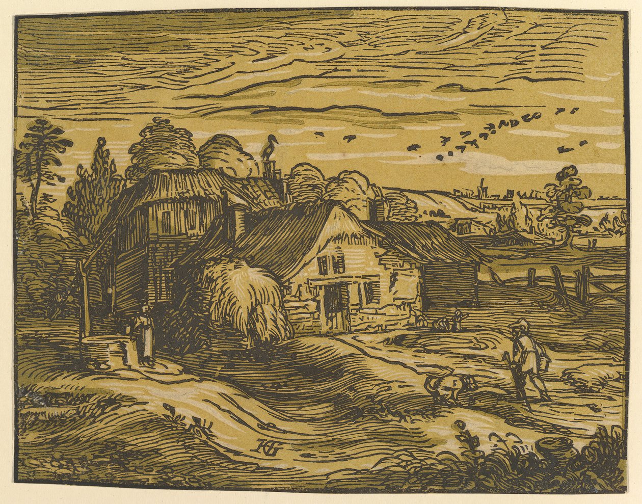 Paysage avec cottage - Hendrik Goltzius