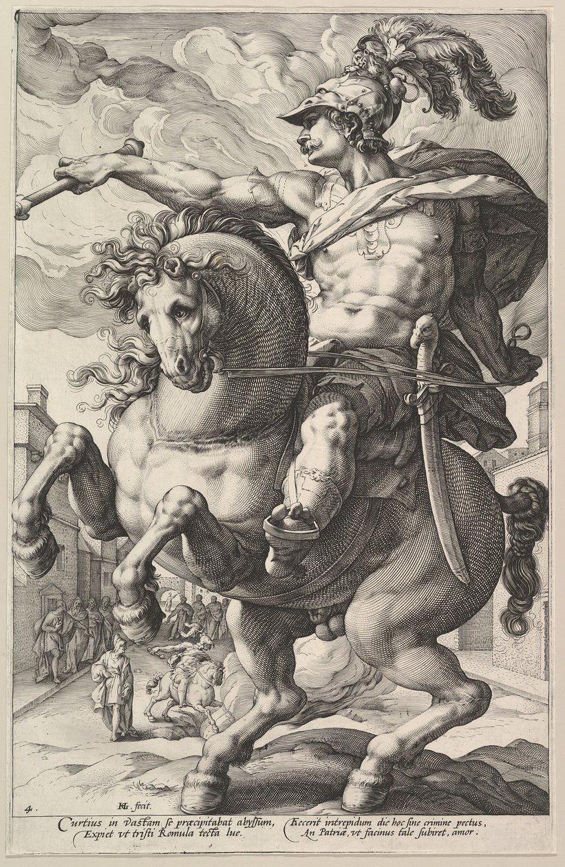 Marcus Curtius, de la série Les Héros romains - Hendrik Goltzius