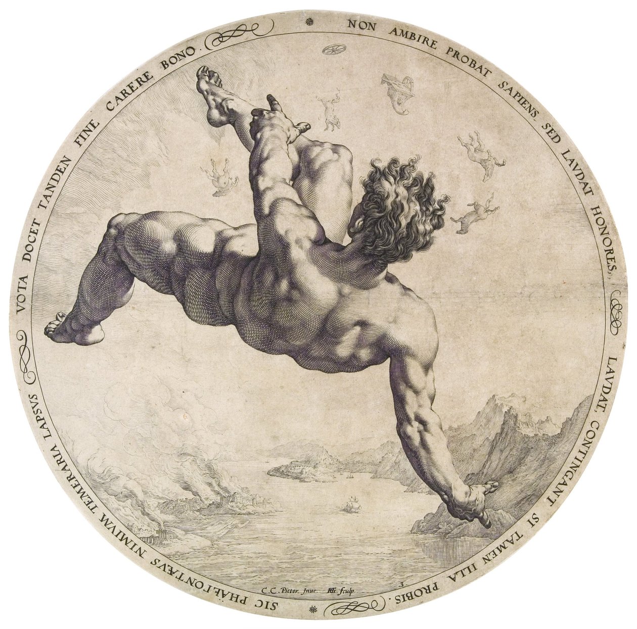 Phaethon de la série Four Disgracers - Hendrik Goltzius