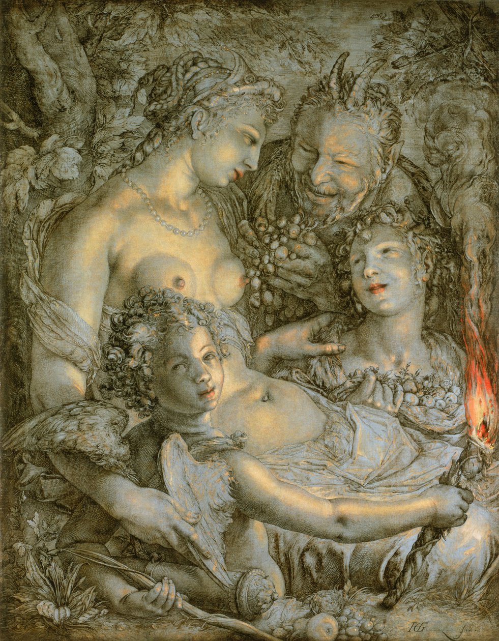 Sine Cerere et Libero friget Venus (Sans Cérès et Bacchus, Vénus gèlerait) - Hendrik Goltzius