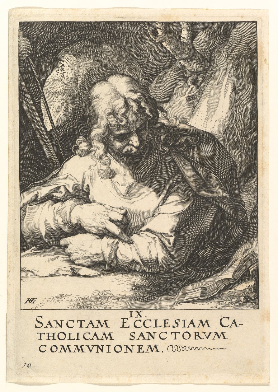 Saint Jacques le Mineur, de Christ, les Apôtres et Saint Paul avec le Credo - Hendrik Goltzius