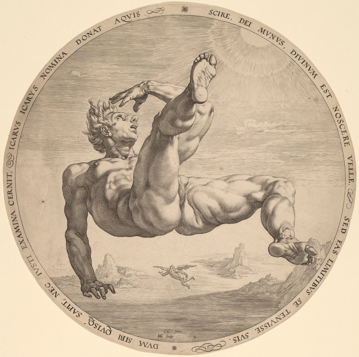 Icare - Hendrik Goltzius, after Cornelis Cornelisz van Haarlem