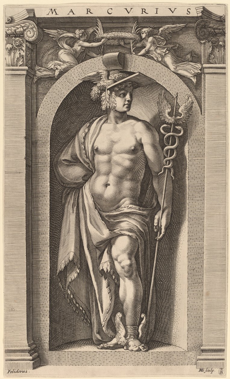 Mercure - Hendrik Goltzius after Polidoro da Caravaggio