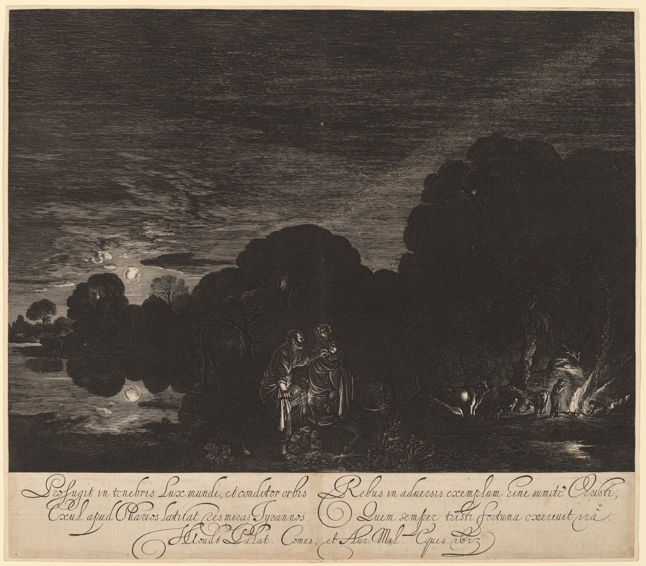 La fuite en Égypte - Hendrik Goudt after Adam Elsheimer