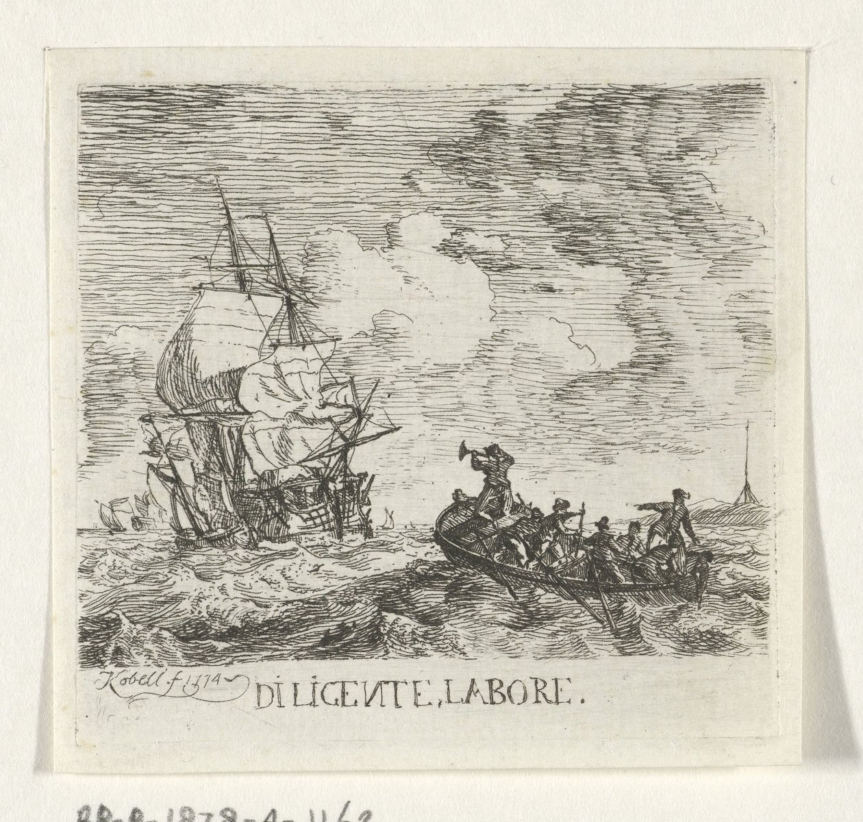 Eau tumultueuse avec différents bateaux - Hendrik Kobell