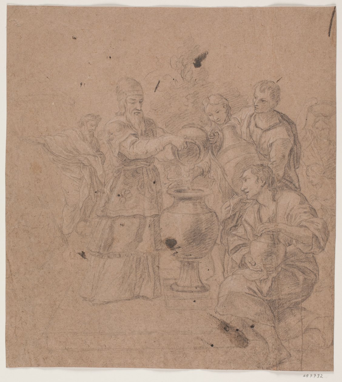 Abraham et Melchisédek. (Genèse 14, 17 f.) - Hendrik Krock
