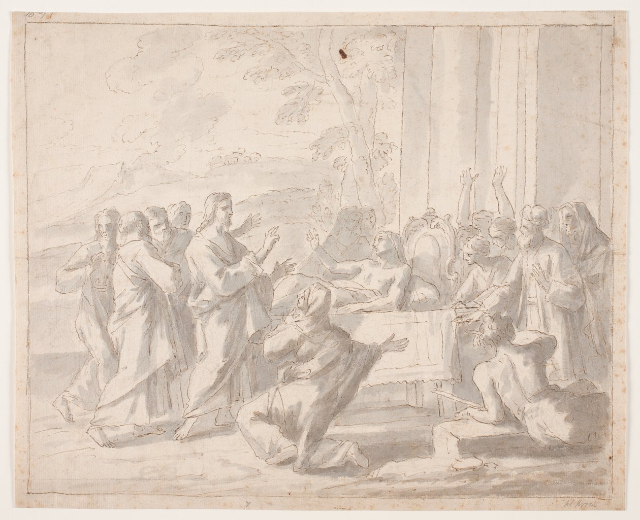 Résurrection du fils de la veuve de Naïn (Luc. 7,11 ff) - Hendrik Krock