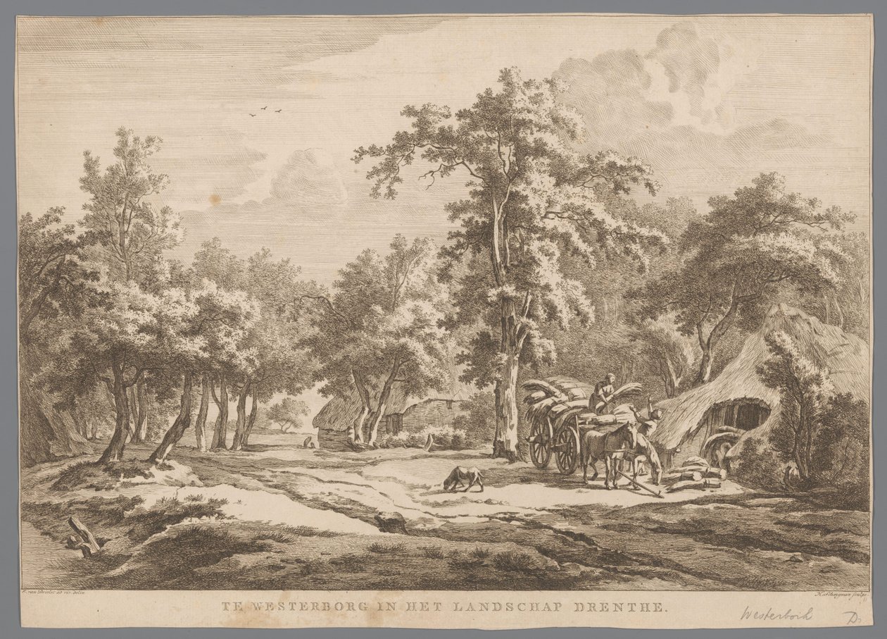 Paysage avec charrette de foin près de Westerbork - Hendrik Schwegman