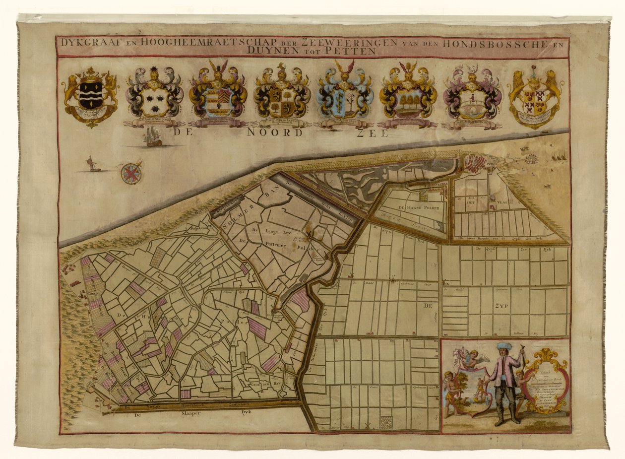 Carte de la digue de Hondsbossche et des dunes près de Petten - Hendrik de Leth