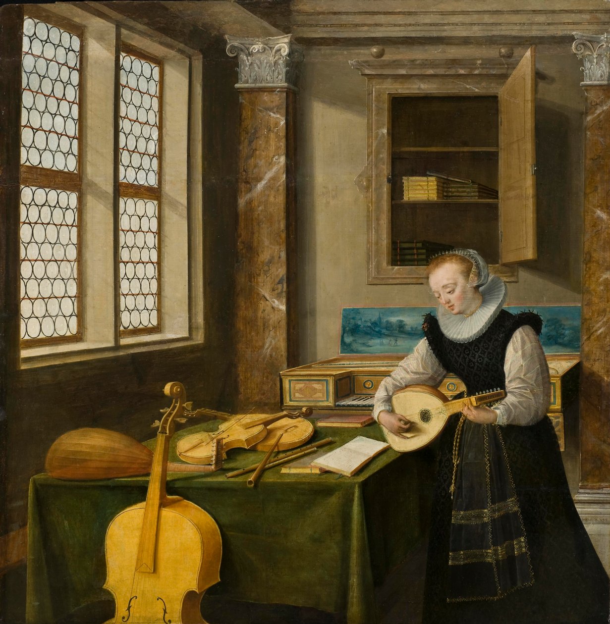 Dame jouant du luth, vers 1610 - Hendrik the Younger Steenwyck