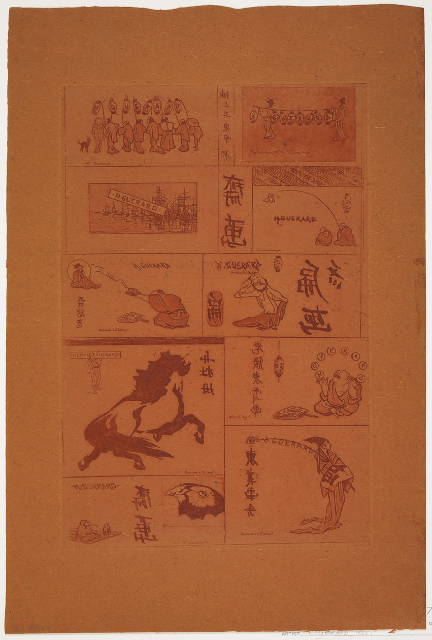 Dix petits sujets japonais, c.1888 - Henri Charles Guérard