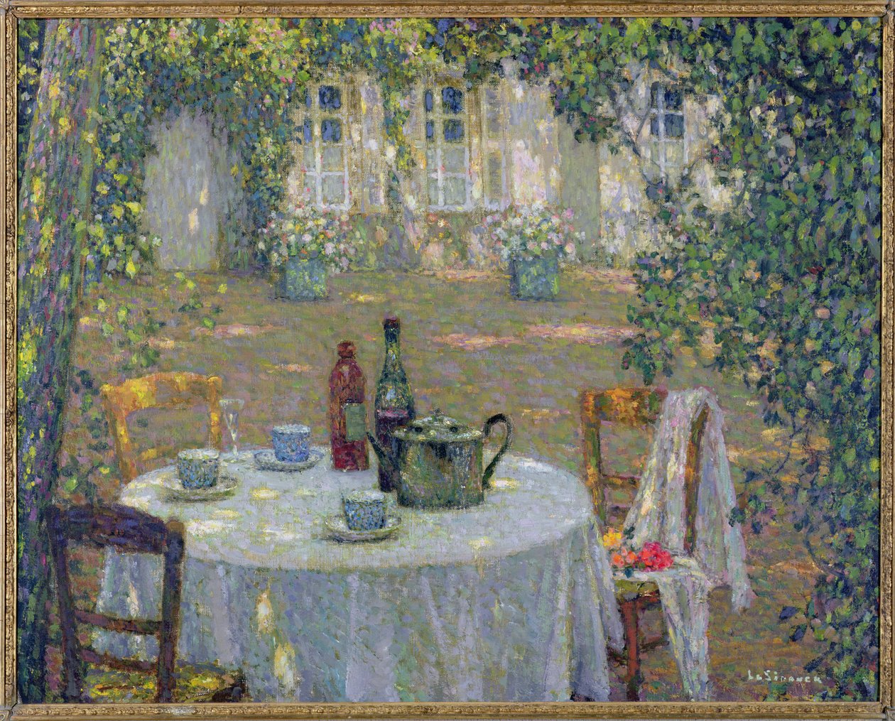 La Table au soleil dans le jardin, Gerberoy, vers 1911 - Henri Eugene Augustin Le Sidaner