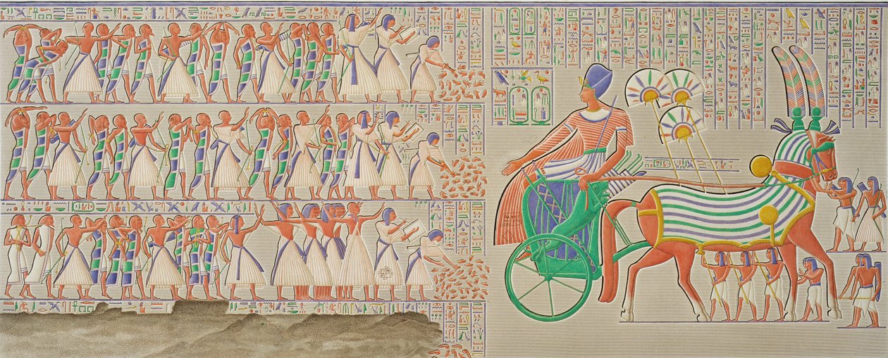 Bas-relief à Medynet-Abou, Palais des Rois à Thèbes, Volume I, planche 12, de 