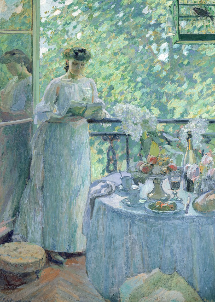 Femme sur un balcon - Henri Ottmann
