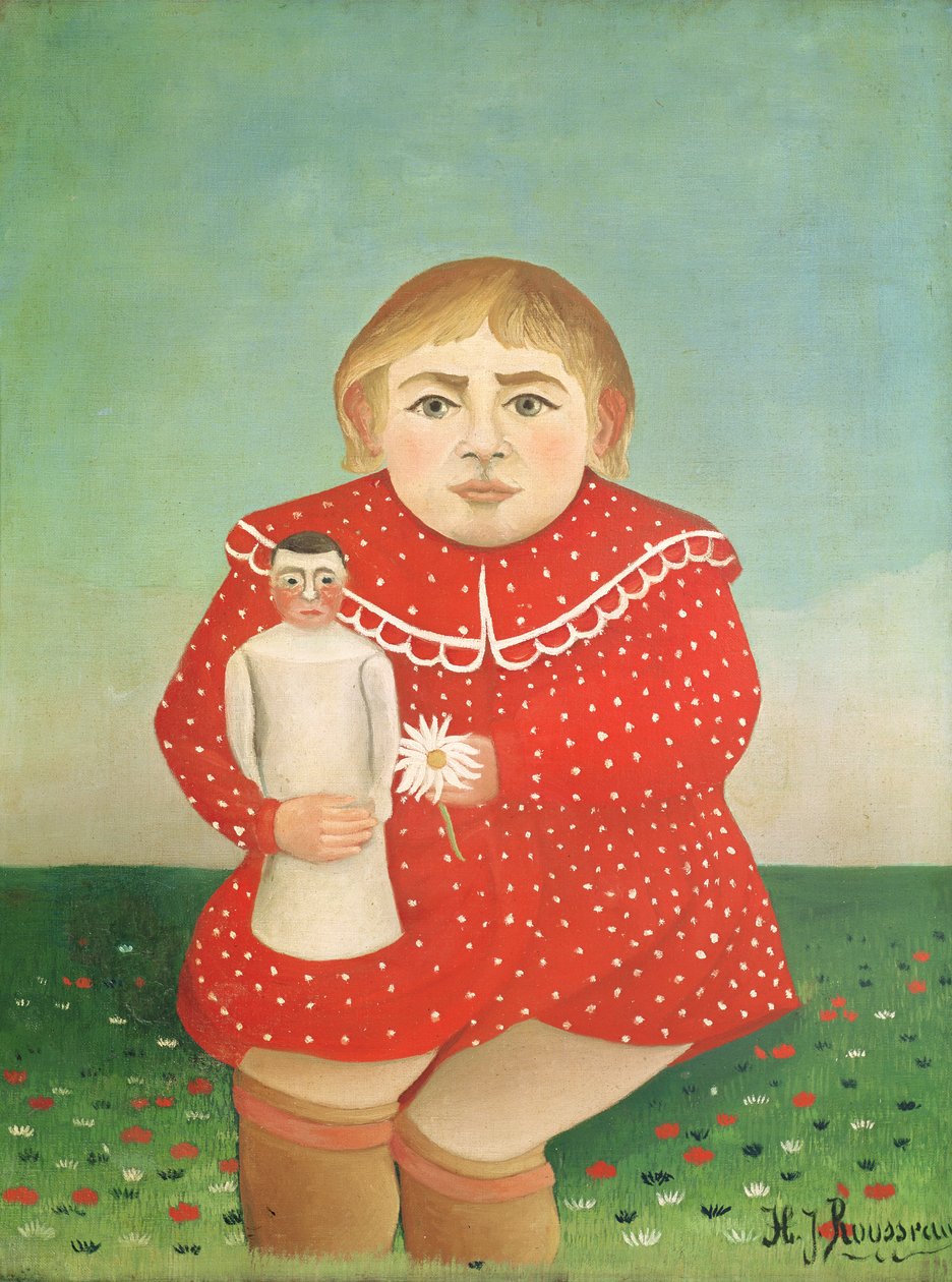 La fille avec une poupée, vers 1892 ou vers 1904-05 - Henri Rousseau