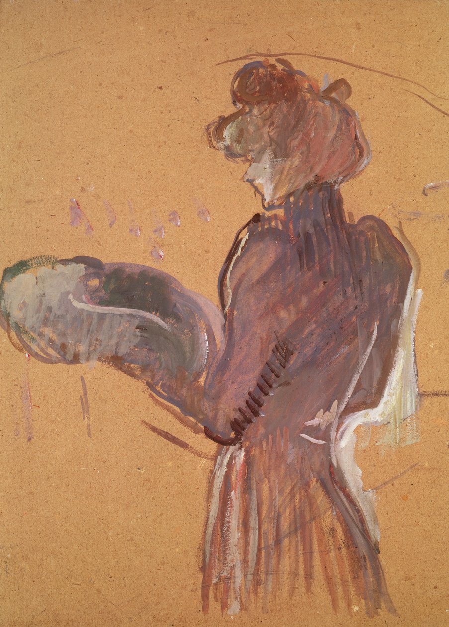 Jeune femme tenant un chapeau - Henri de Toulouse-Lautrec